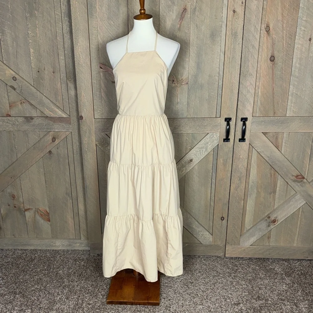 GAP Tie back halter maxi dress Size 10 New with tag Sand beige color